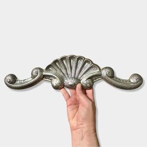Vtg India Silver Metal Ornate Victorian Scroll Decorative Wall Hanging Decor